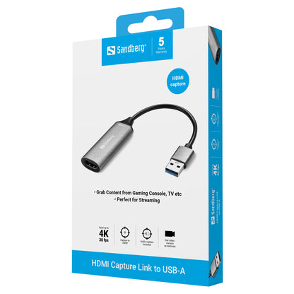 Sandberg USB 3.0 > HDMI (ST-BU) Adapter 4K Grau