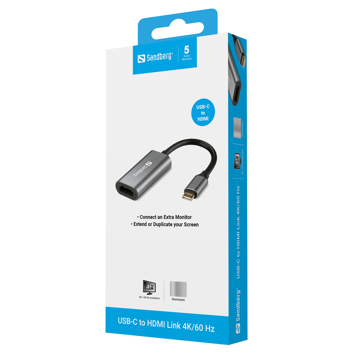 Adapter USB-C (ST) > HDMI (BU) Sandberg Silver