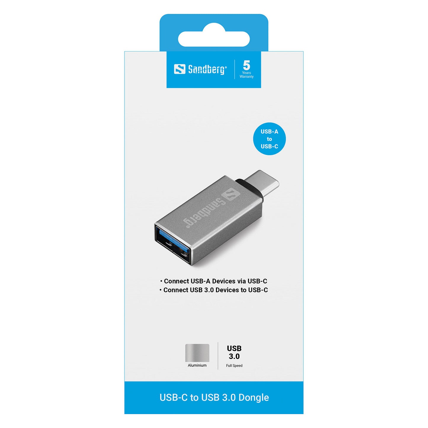Sandberg 136-24 USB-C > USB 3.0 (ST-BU) Adapter Silver
