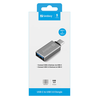 Sandberg 136-24 USB-C > USB 3.0 (ST-BU) Adapter Silver