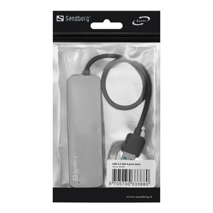 Sandberg 333-88 USB 3.0 HUB 4-Port 4xUSB 3.0 SuperSpeed Silber