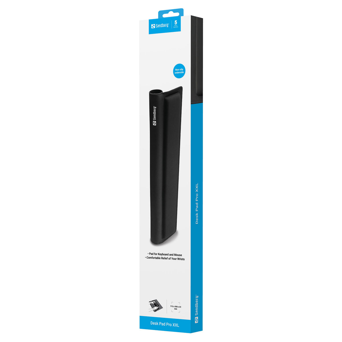 Sandberg Mauspad mit Handballenauflage 712x350mm Schwarz
