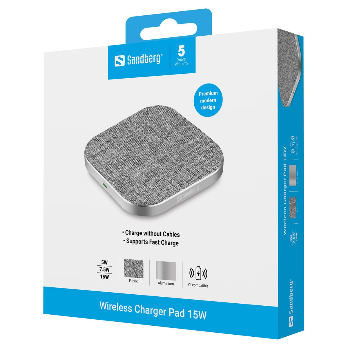 Sandberg 441-23 Wireless Charger Pad 15W Grau