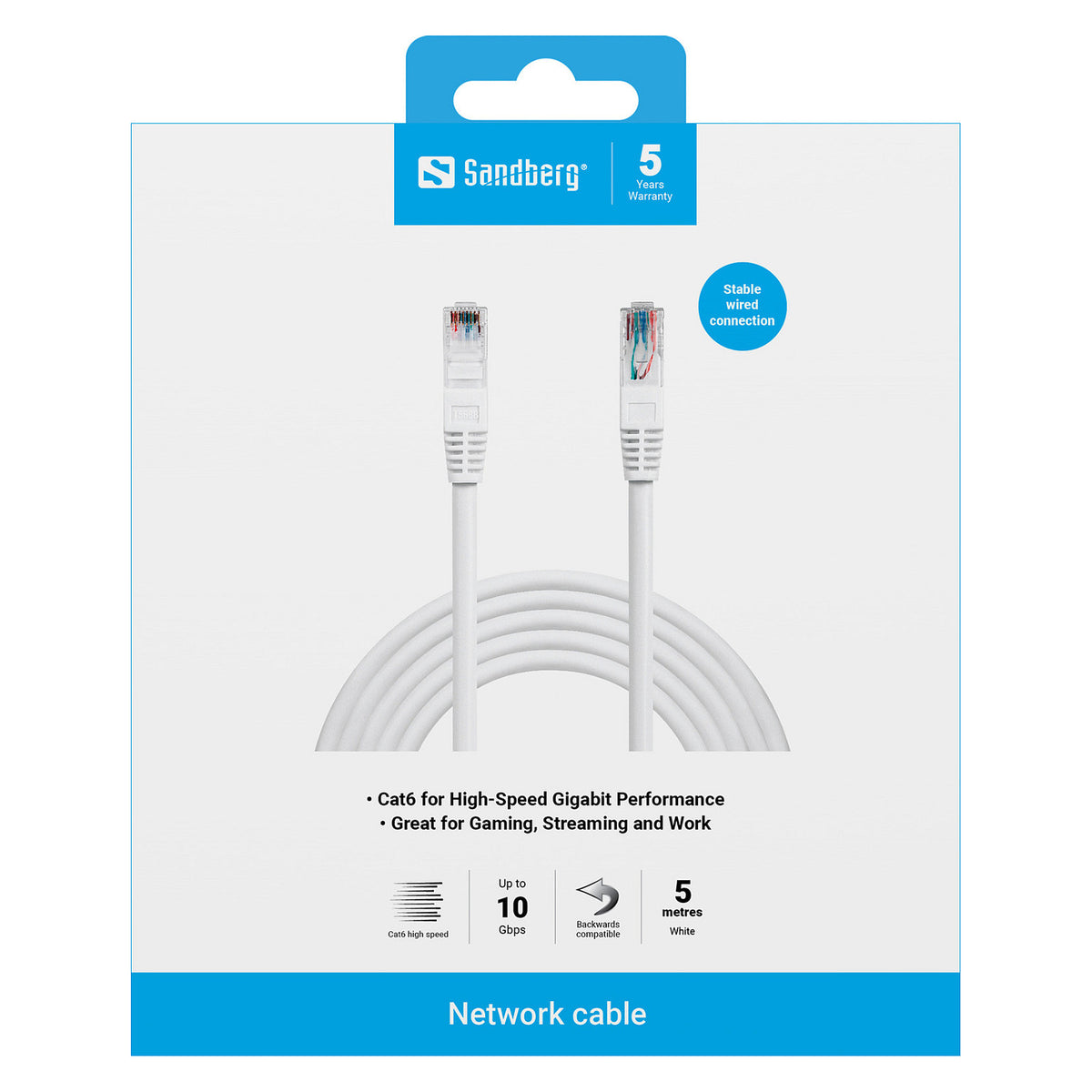 Patchkabel CAT6 RJ45 UTP 5m Sandberg