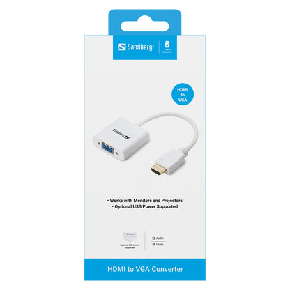 Sandberg HDMI > VGA (ST-BU) Adapter Weiß