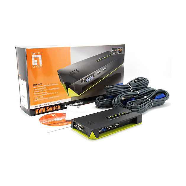 KVM Switch 4-Fach | VGA + 2xUSB Level One