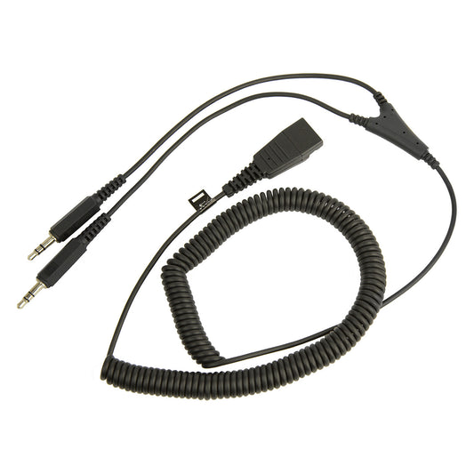 Jabra Anschlusskabel QD auf 2 x 3.5mm KLinke spiral