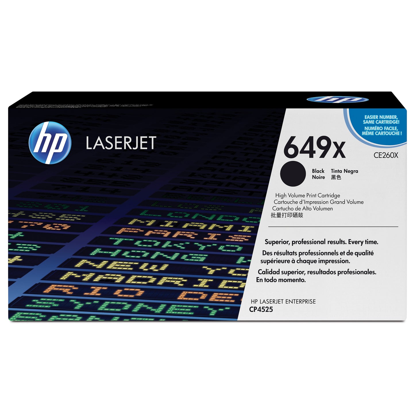 HP 649X original Color LaserJet Toner cartridge CE260X black high capacity 17.000 pages 1-pack