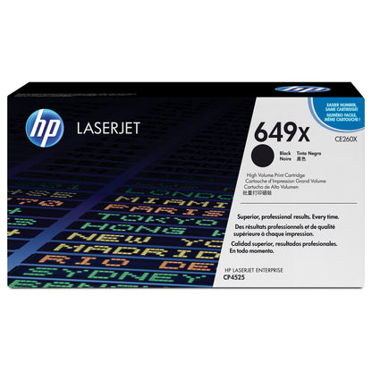 HP 649X original Color LaserJet Toner cartridge CE260X black high capacity 17.000 pages 1-pack