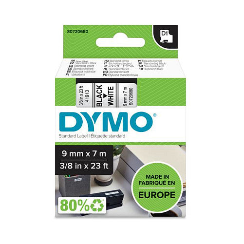 Dymo D1 Schriftband 9 mm x 7 m weis