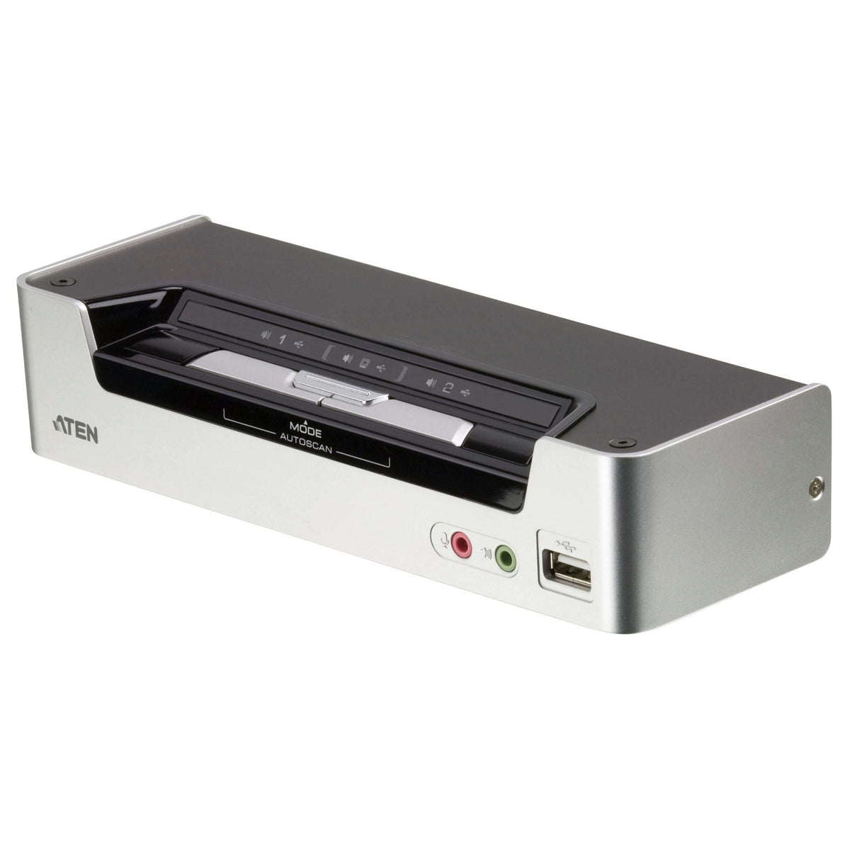DATA KVM Desktop Switch 2-Port USB HDMI KVM Switch with Audio & USB 2.0 Hub (KVM cables included) ATEN