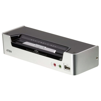 DATA KVM Desktop Switch 2-Port USB HDMI KVM Switch with Audio & USB 2.0 Hub (KVM cables included) ATEN