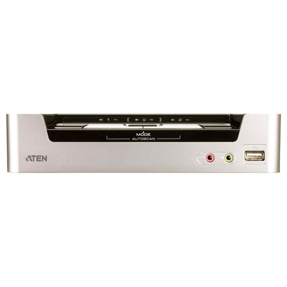 DATA KVM Desktop Switch 2-Port USB HDMI KVM Switch with Audio & USB 2.0 Hub (KVM cables included) ATEN