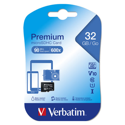 CARD 32GB Verbatim Premium MicroHC 90MB/s