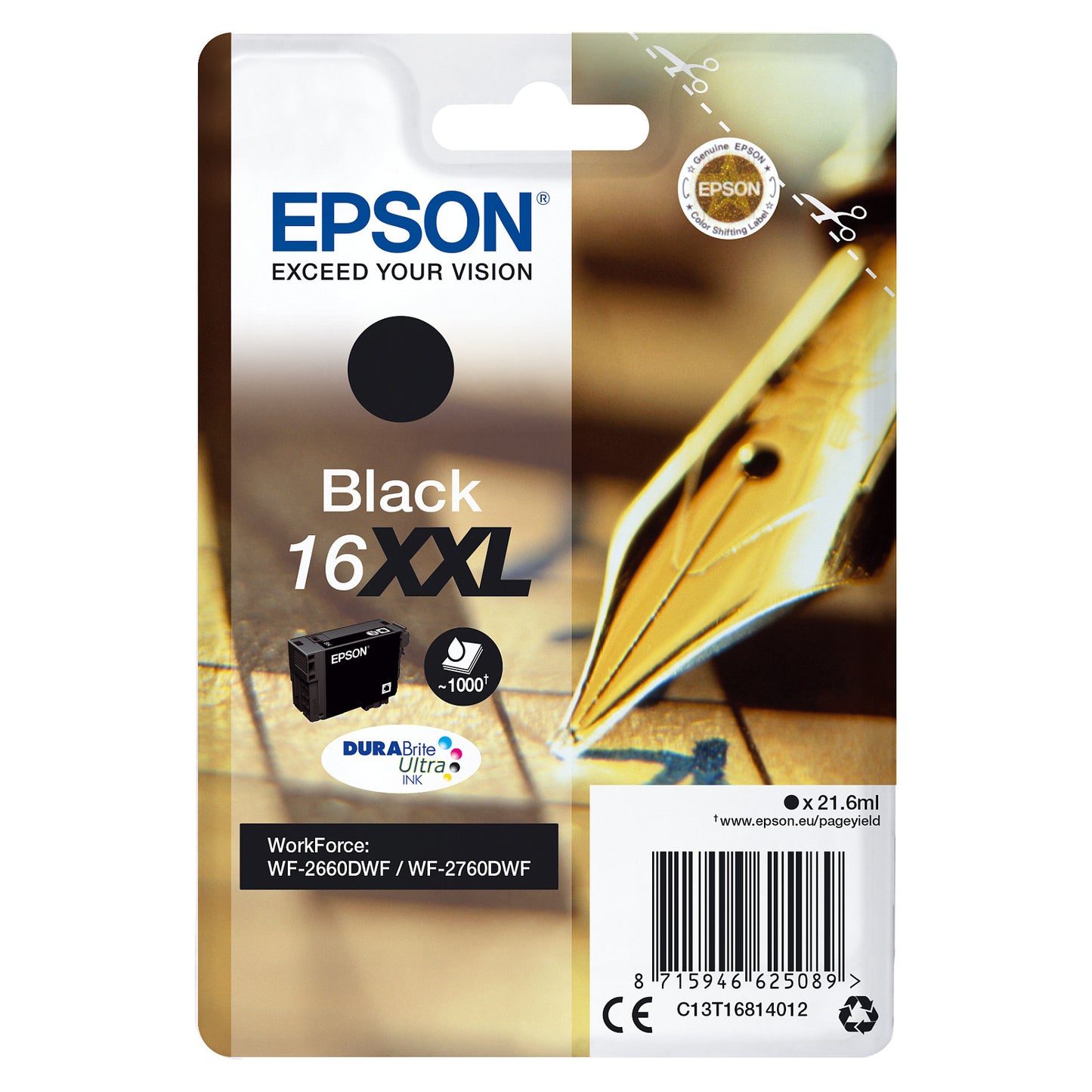 Epson Tinte 6LB 16XXL ink cartridge black extra high capacity 1.000 pages 1-pack