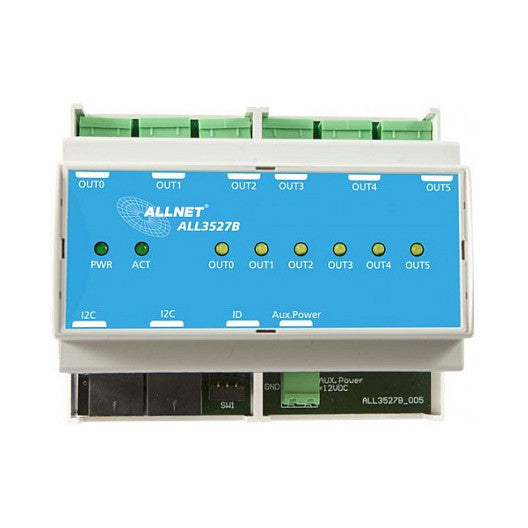 ALLNET MSR IO ALL3527B HUT / 6fach 250V/16A Relais Ausgang I2C