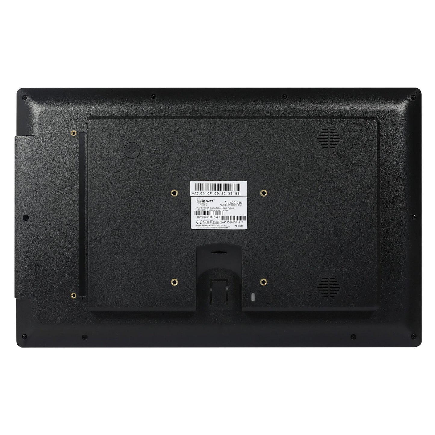 ALLNET Touch Display Tablet 14 Zoll PoE mit 4GB/16GB RK3566 Android 11 schwarz