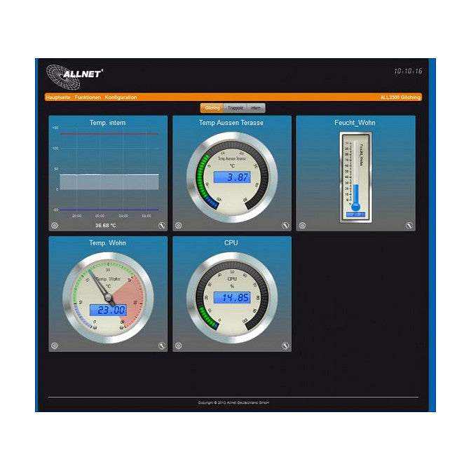 ALLNET MSR Zentrale ALL3500 inkl. 4 Sensor Ports & WLAN für IP Gebäude Automation