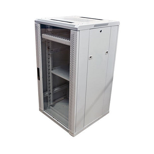 ALLNET Netzwerkschrank 19" 22HE B600/T1000mm Glastür Lichtgrau SNB-Serie