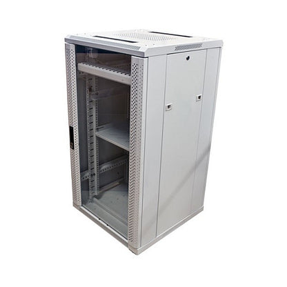 ALLNET Netzwerkschrank 19" 22HE B600/T1000mm Glastür Lichtgrau SNB-Serie