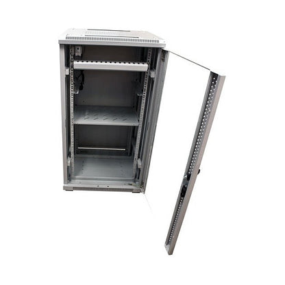 ALLNET Netzwerkschrank 19" 22HE B600/T1000mm Glastür Lichtgrau SNB-Serie