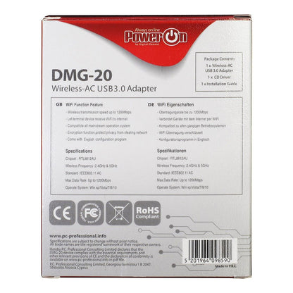 PowerOn DMG-20 WiFi AC USB 3.0 Adapter