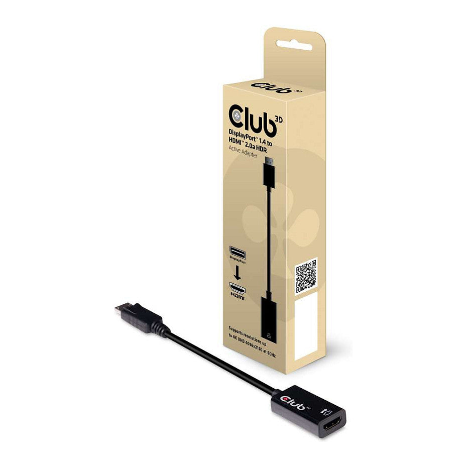 Club3D Adapter DisplayPort > HDMI 2.0b HDR 4K60Hz aktiv retail