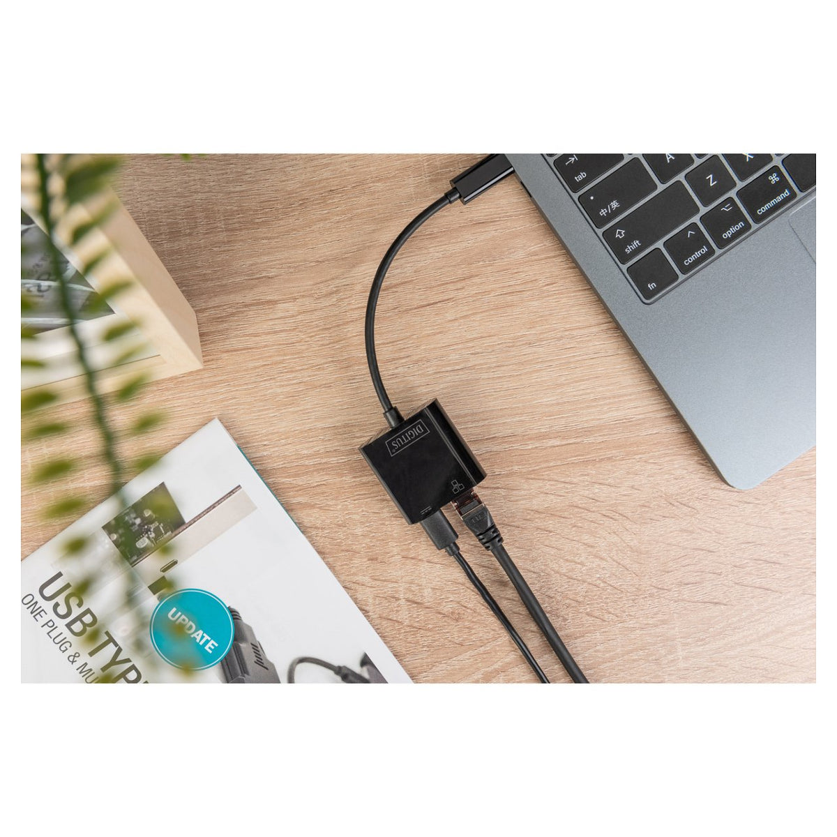 DIGITUS USB Type-C Gigabit Ethernet Adapter, PD Unterstüt.