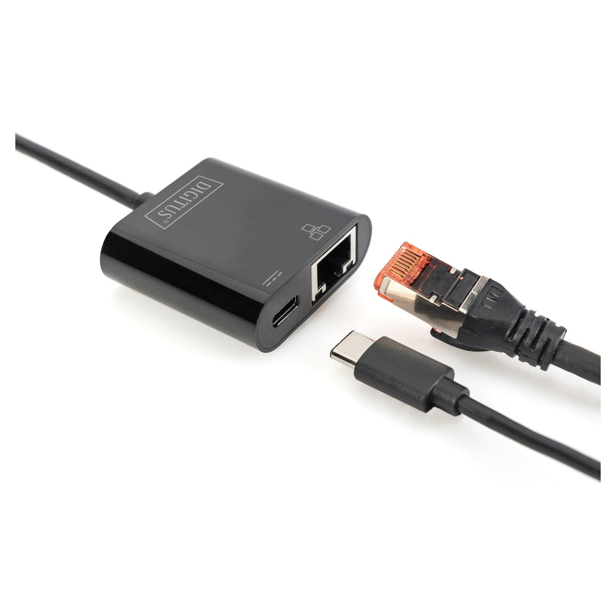 DIGITUS USB Type-C Gigabit Ethernet Adapter, PD Unterstüt.