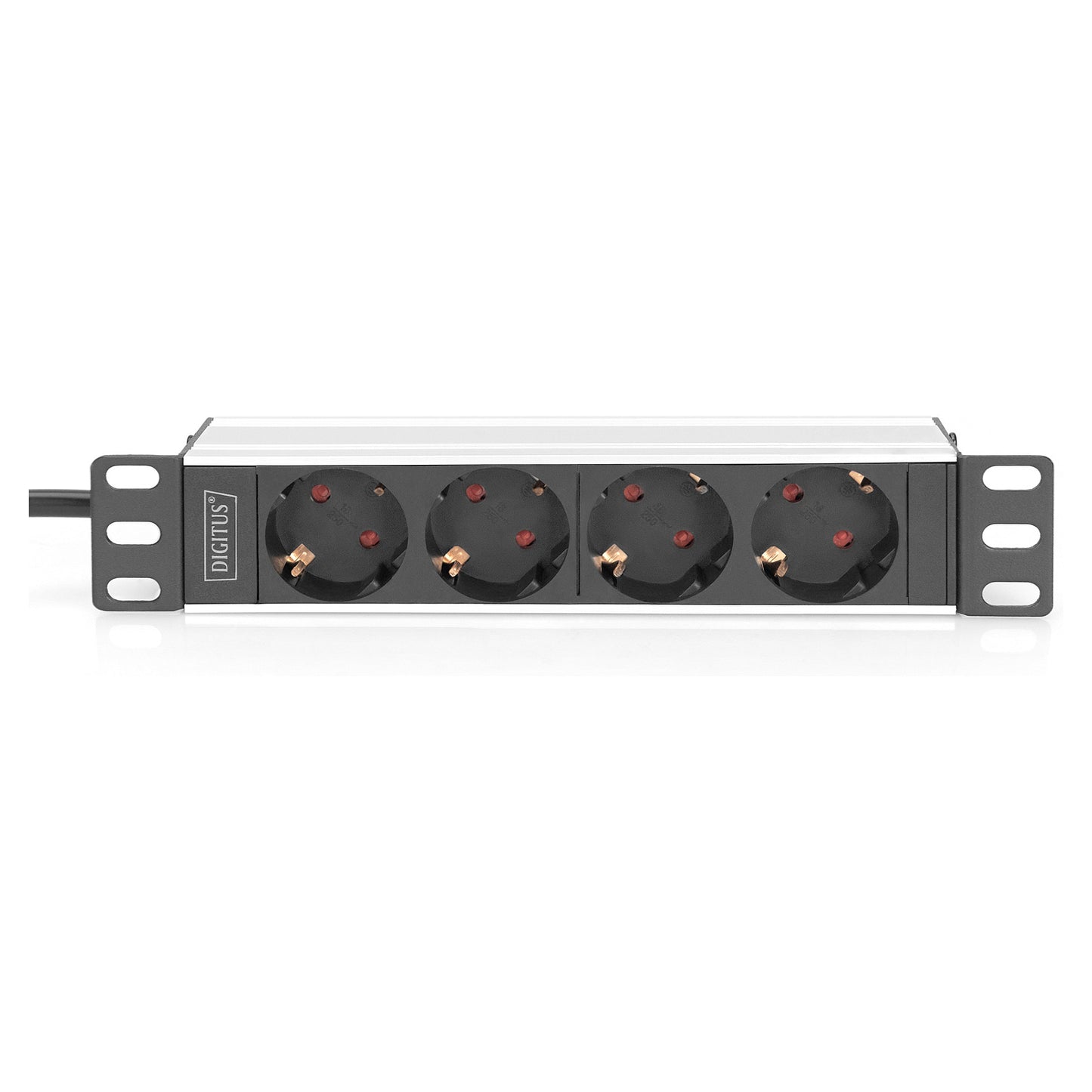 DIGITUS 10" Steckdosenleiste Aluprofil, 4fach Schutzkontakt