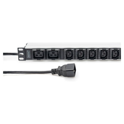 DIGITUS PDU 1HE 8xC13 2xC19 Ausgänge 230V/16A schwarz