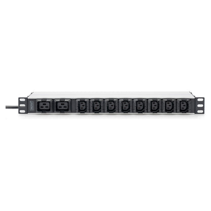 DIGITUS PDU 1HE 8xC13 2xC19 Ausgänge 230V/16A schwarz