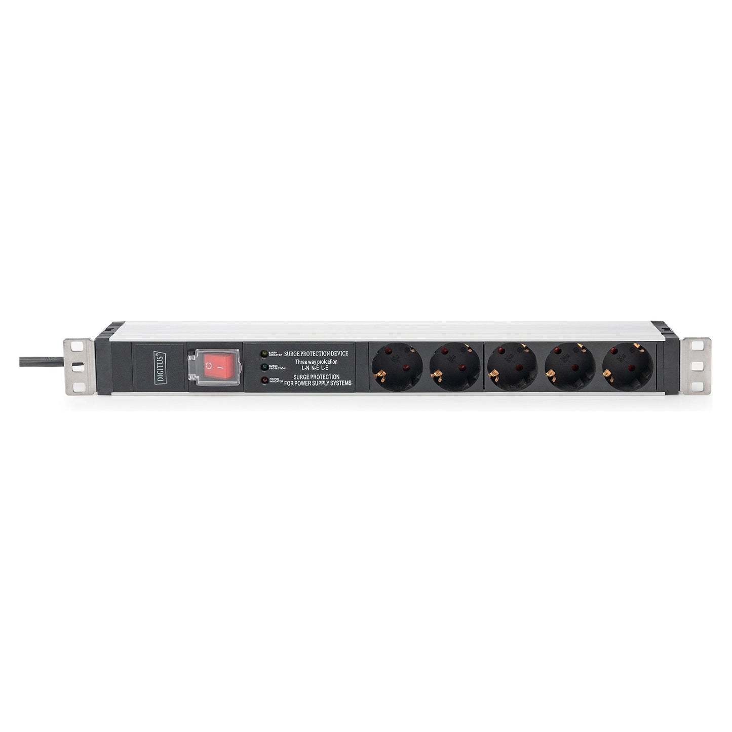 DIGITUS PDU 1HE 5x Schuko 16A Ausgänge 230V/16A schwarz
