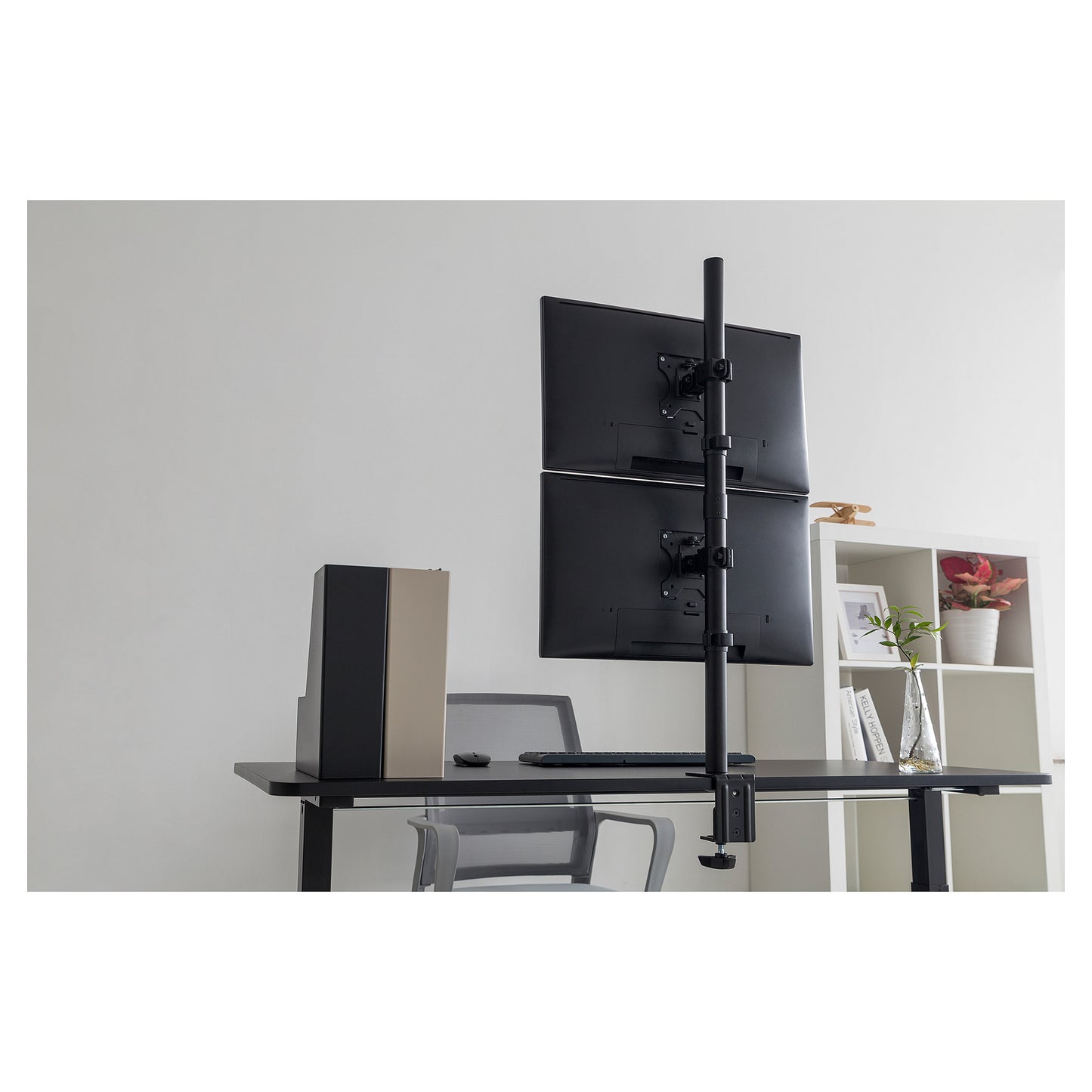 DIGITUS Dual Vertikal Monitorhalterung, 2x 32", 2x 8 kg