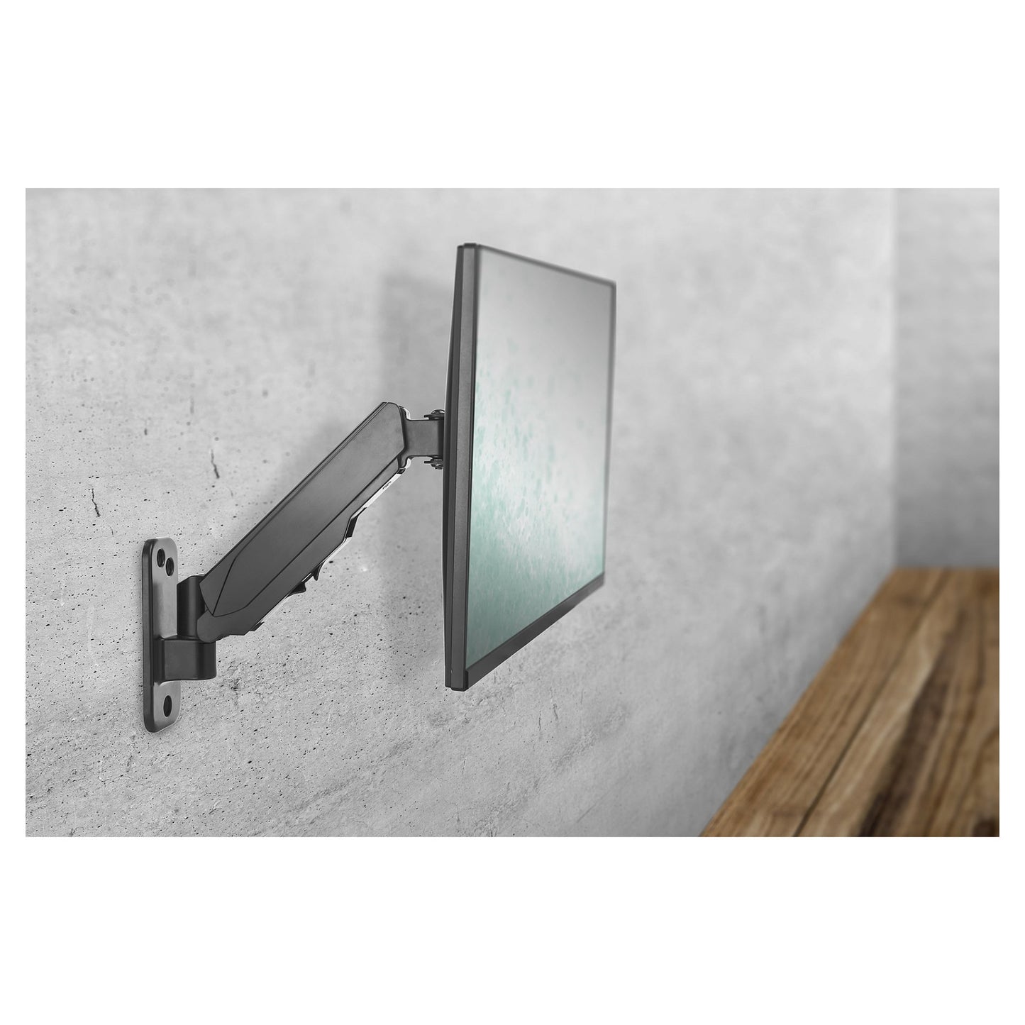 DIGITUS Universeller Single Monitorhalter mit Gasdruckfeder, Wandmontage