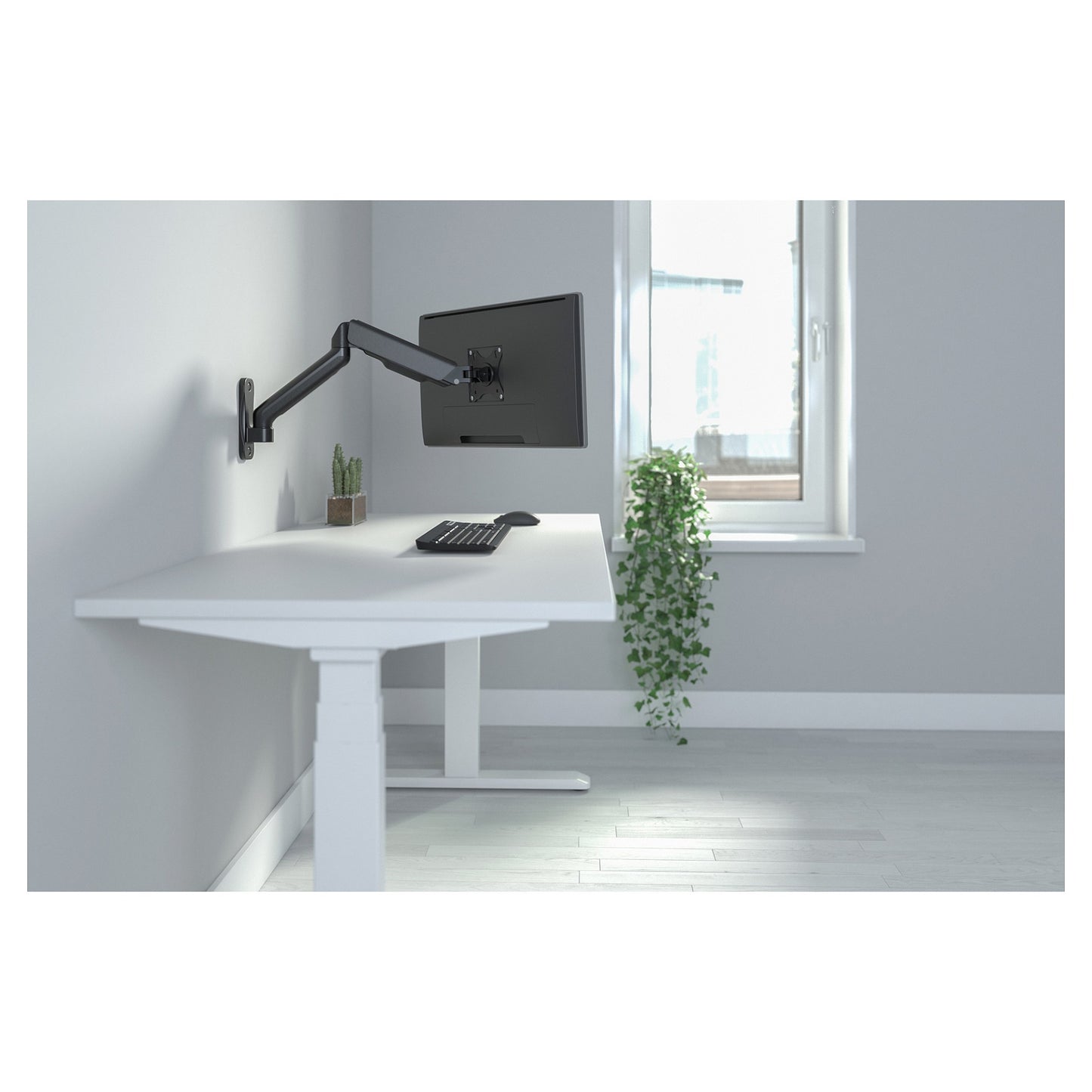 DIGITUS Universelle Monitor-Wandhalterung mit Gasdruckfeder und Schwenkarm