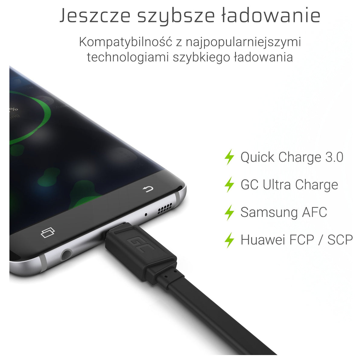 Green Cell USB-C > USB 3.0 (ST-ST) 0,25m Ladekabel Schwarz