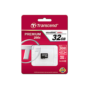 CARD 32GB Transcend Premium MicroSDHC 10MB/s +Adapter