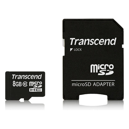 CARD 8GB Transcend Premium MicroSDHC 10MB/s +Adapter