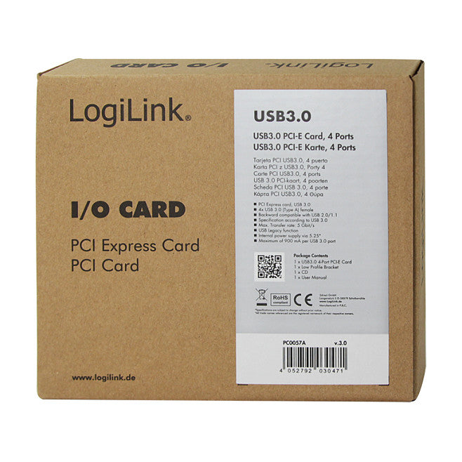 LogiLink 4-Port USB 3.0 PCI Express-Karte