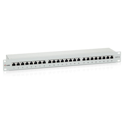 Equip Patchpanel 24x RJ45 Cat6 19" UTP 1HE Premium hellgrau