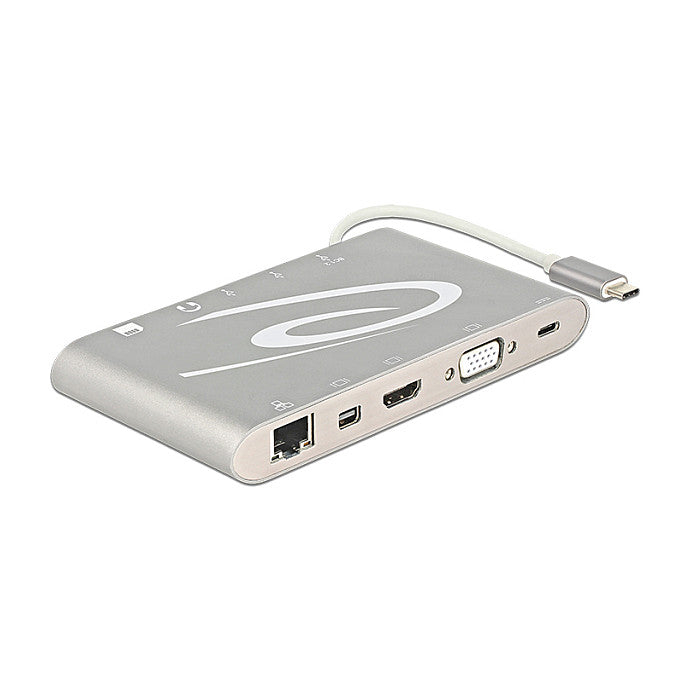 Dockingstation USB 3.1 Type-C zu DP+HDMI+VGA+LAN 4k 30Hz silber Delock