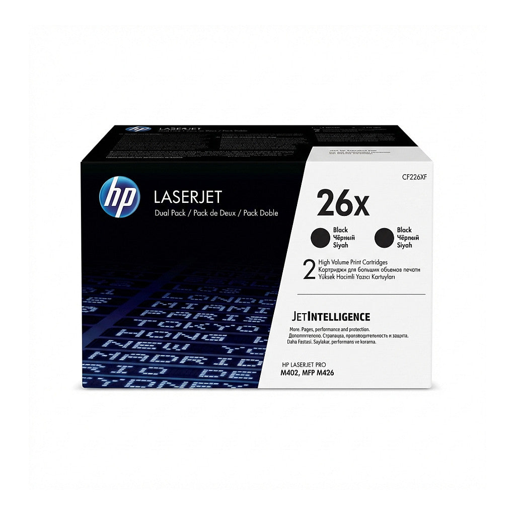 HP 26X original LaserJet Toner cartridge CF226XD Black High Yield 2-pack