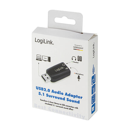 LogiLink USB 2.0 Soundkarte mit Virtual 3D Soundeffekt