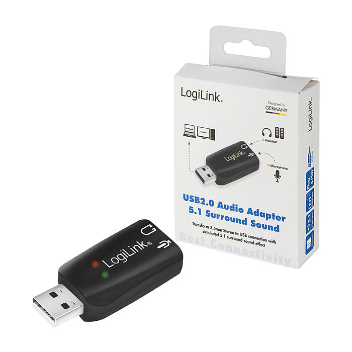 LogiLink USB 2.0 Soundkarte mit Virtual 3D Soundeffekt