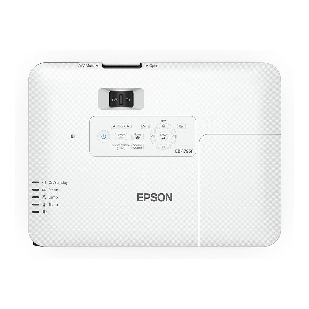 (1920x1080) Epson EB-1795F 3200-Lumen 3-LCD Portable 16:9 USB HDMI VGA wireless NFC Miracast Speaker Full HD White 30-39dB