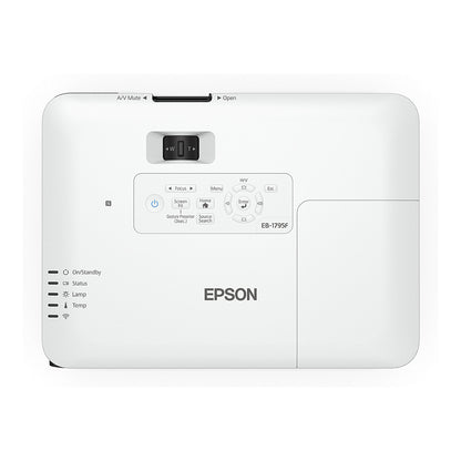 (1920x1080) Epson EB-1795F 3200-Lumen 3-LCD Portable 16:9 USB HDMI VGA wireless NFC Miracast Speaker Full HD White 30-39dB