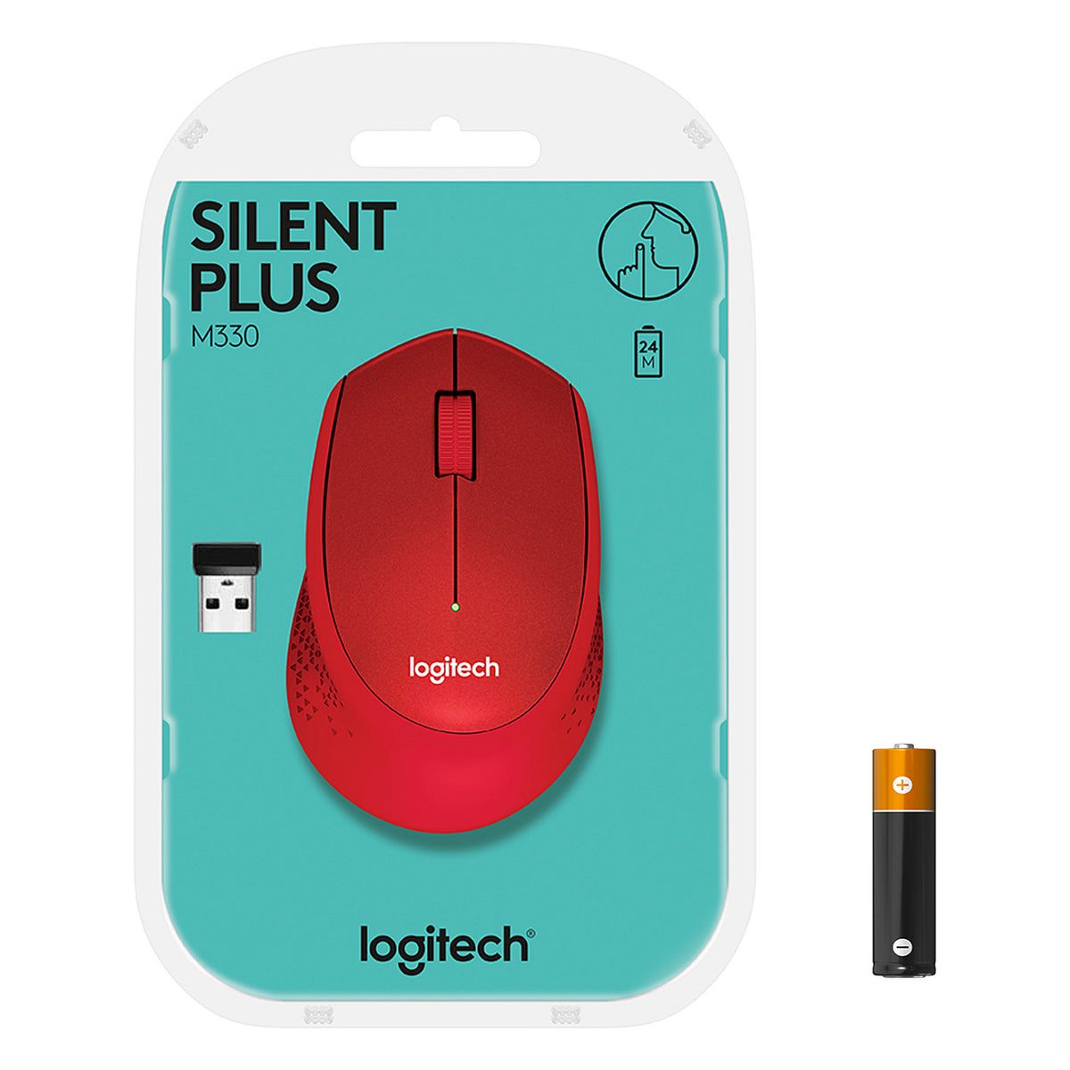 Logitech M330 Silent Plus wireless Rot