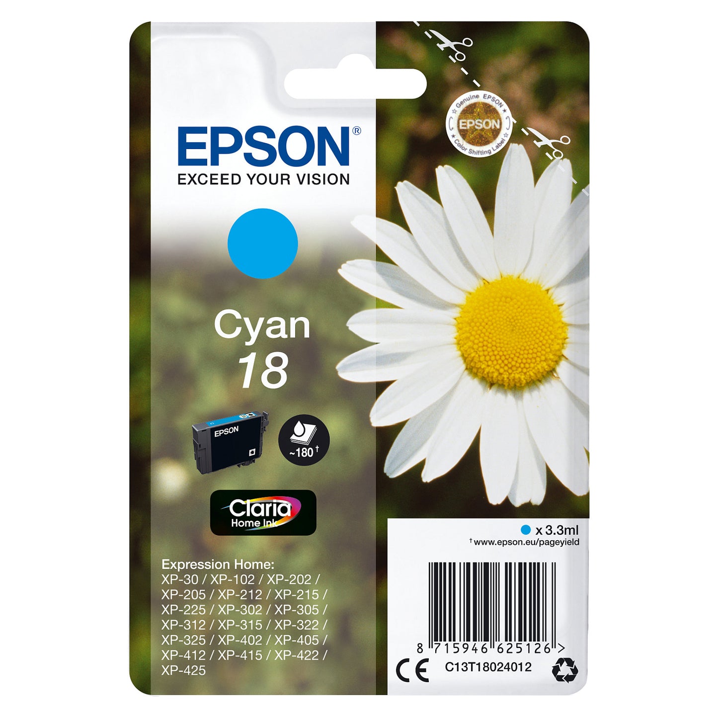 Epson T18024012 Cyan NEUE VERPACKUNG