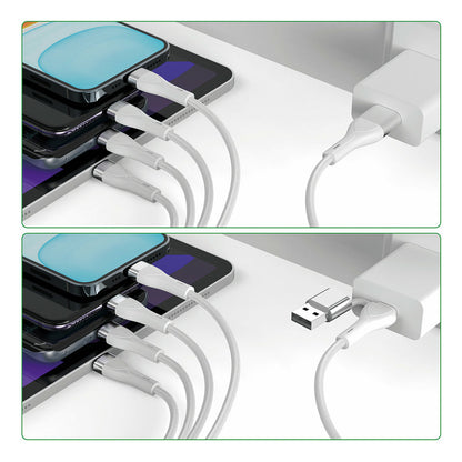 4smarts USB-C/A Multi-Ladekabel 4in2 1,2m, wei